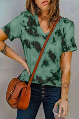 Tie-Dye V-Neck Tee Shirt Women's T-Shirts - Tophatter Daily Deals