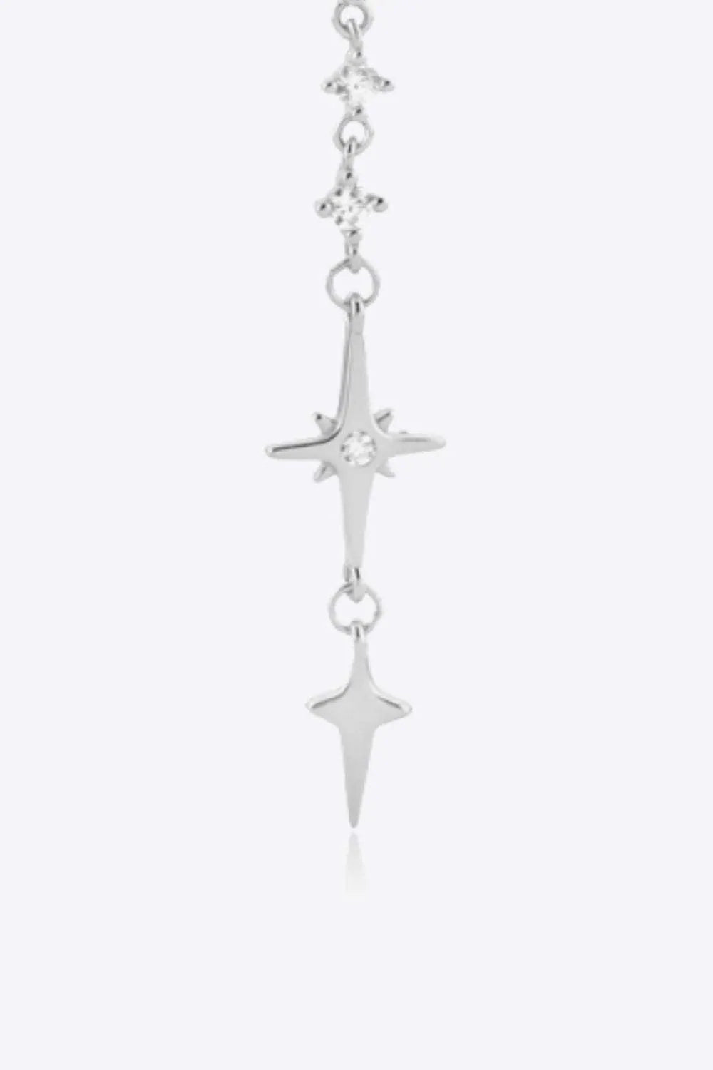 Inlaid Zircon 925 Sterling Silver Single Chain Earring Earrings - Tophatter Daily Deals