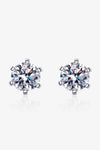 1 Carat Moissanite Rhodium-Plated Stud Earrings - Tophatter Deals