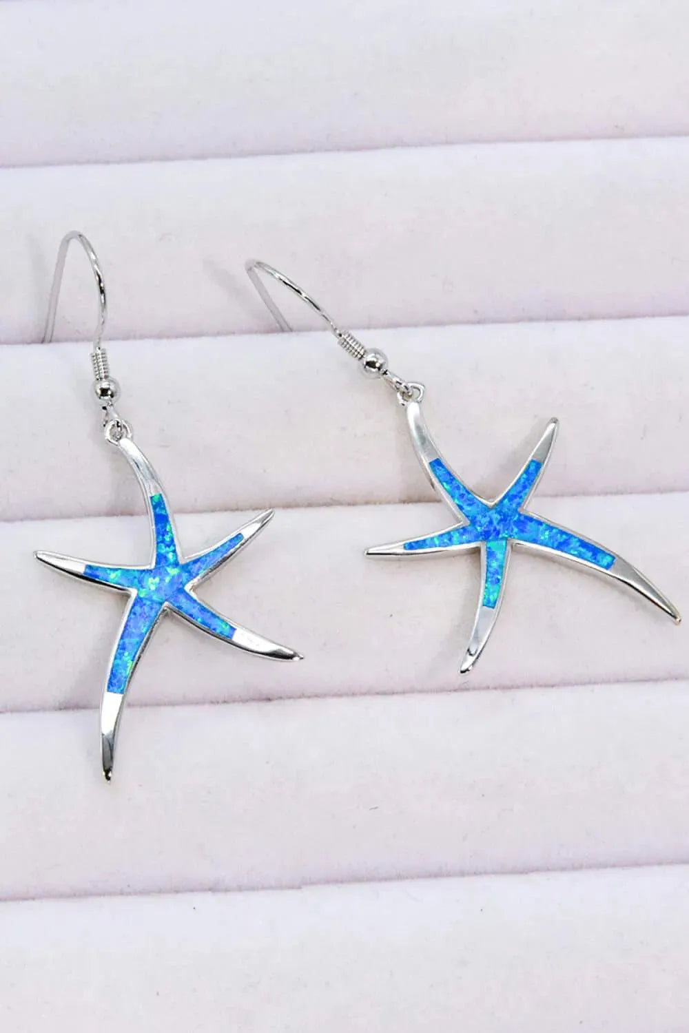 Opal Starfish Drop Earrings Blue One Size Opal - Tophatter Daily Deals