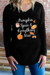 Fall Theme V-Neck Long Sleeve T-Shirt Black Women's T-Shirts - Tophatter Daily Deals