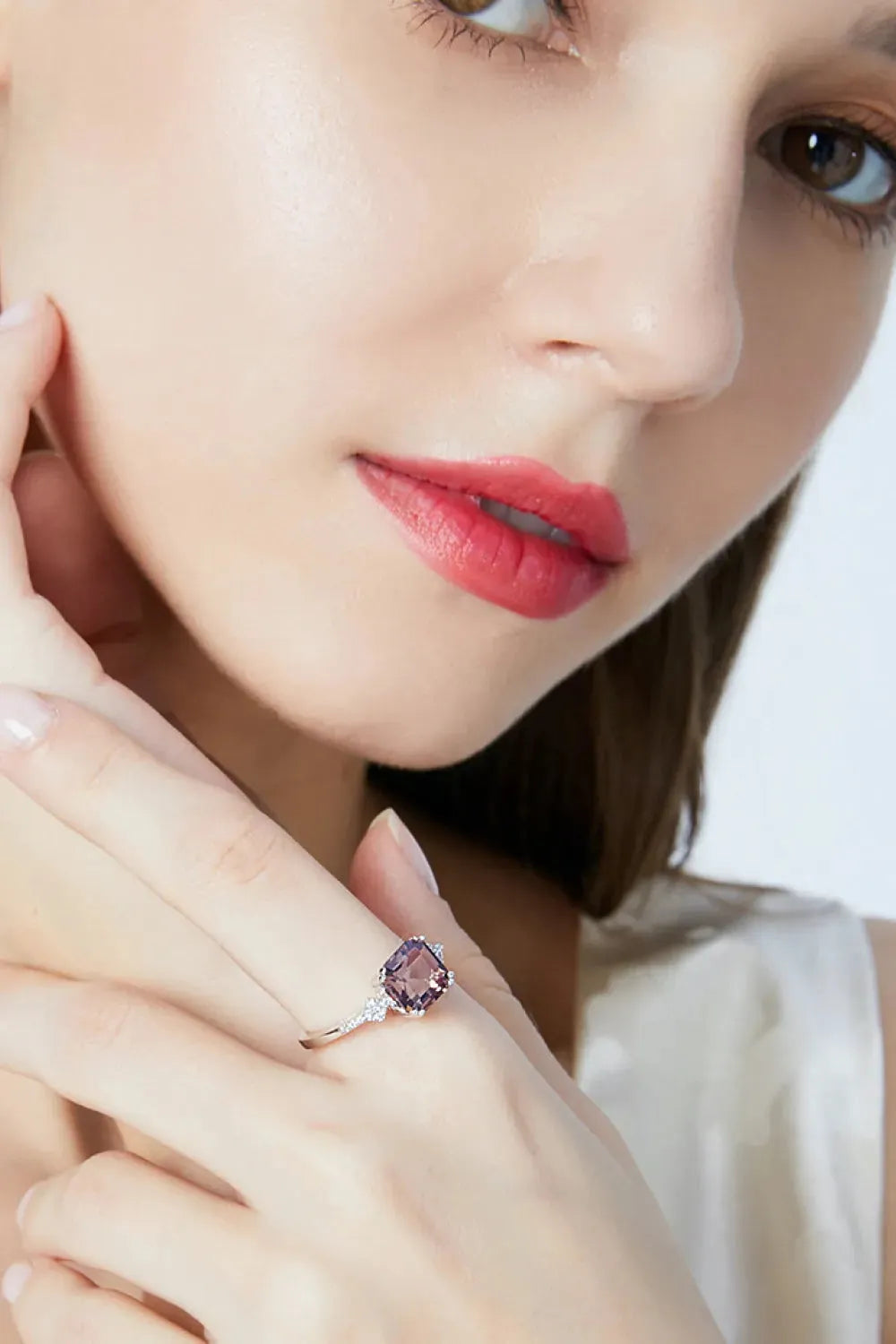 Morganite 925 Sterling Silver Ring Rings - Tophatter Daily Deals