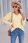 Lace Trim V-Neck Flounce Sleeve Top Lemon Blouses - Tophatter Daily Deals