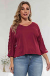 3/4 Sleeve Cutout Detail Top Women's T-Shirts - Tophatter Daily Deals