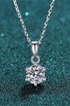 1 Carat Moissanite 925 Sterling Silver Necklace Silver One Size Moissanite - Tophatter Daily Deals