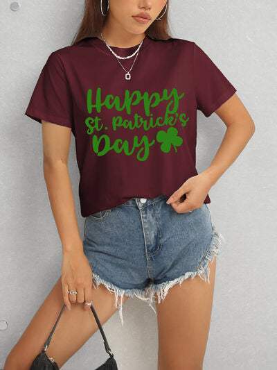 HAPPY ST. PATRICK'S DAY Short Sleeve T-Shirt Women's T-Shirts - Tophatter Daily Deals