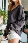 Oversize Dropped Shoulder Long Sleeve T-Shirt Women's T-Shirts - Tophatter Daily Deals