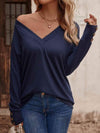 V-Neck Long Sleeve Top Women's T-Shirts - Tophatter Daily Deals