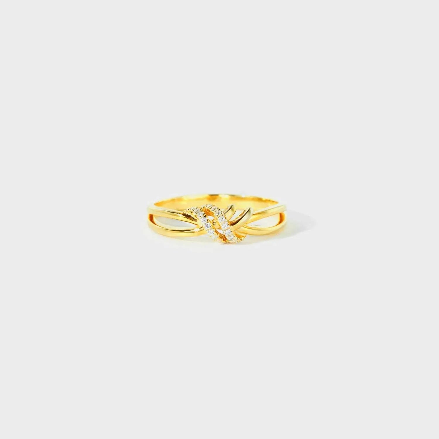 925 Sterling Silver Inlaid Zircon Wrapped Knot Ring Gold Rings - Tophatter Daily Deals