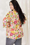 Celeste Full Size Floral Flounce Sleeve Top Blouses - Tophatter Daily Deals