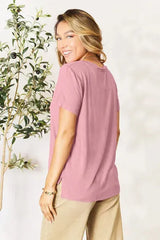 Basic Bae Full Size Round Neck Short Sleeve T-Shirt Women's T-Shirts - Tophatter Daily Deals