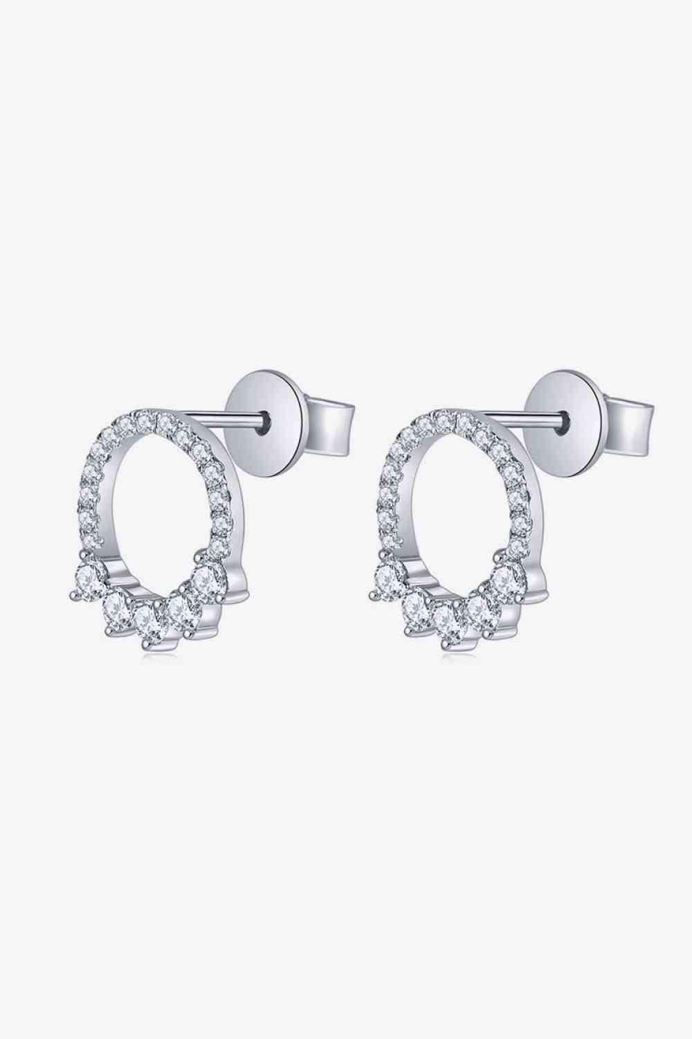 Moissanite Platinum-Plated Earrings Moissanite - Tophatter Daily Deals