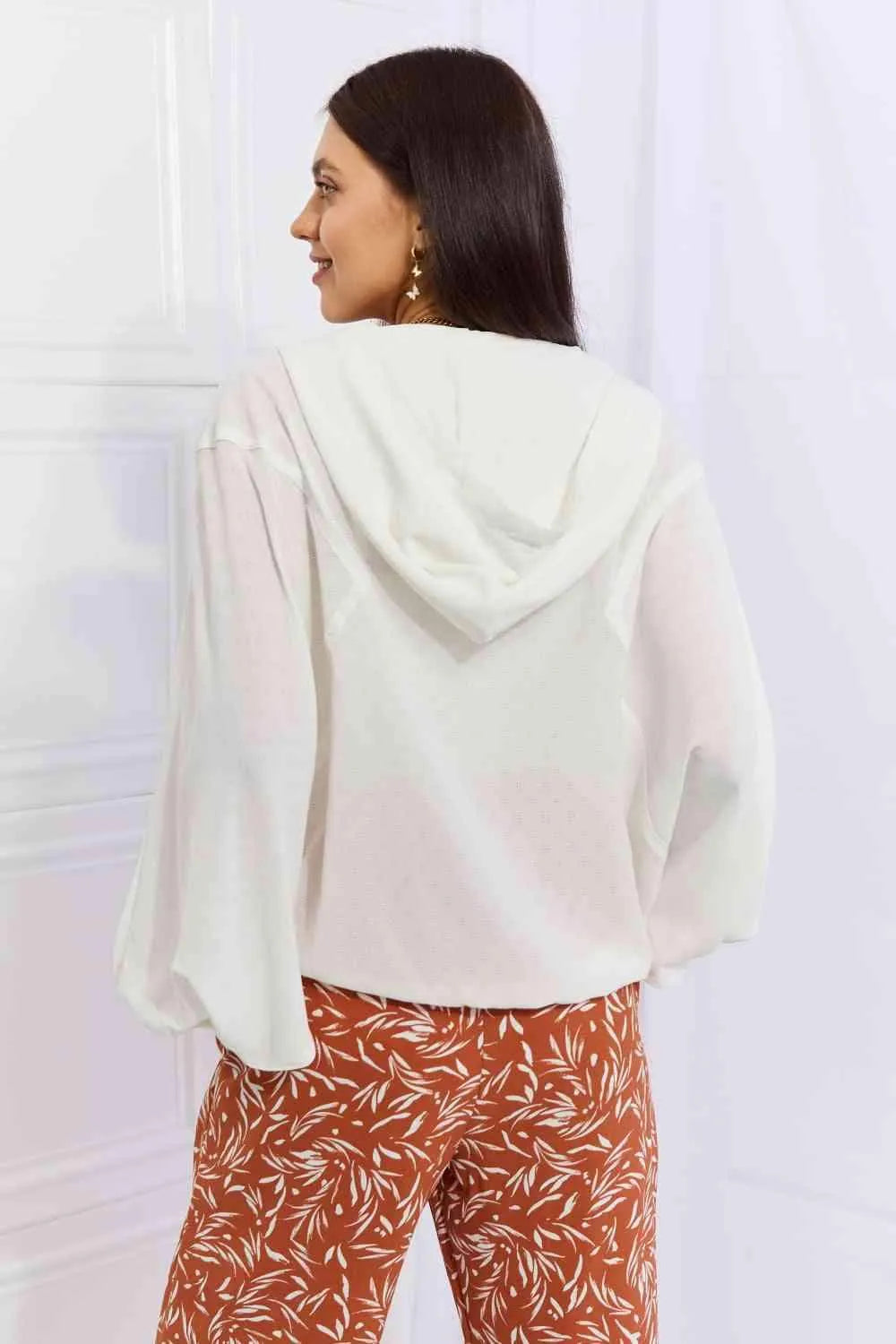 HEYSON Sporty Babe Full Size Lightweight Textured Hoodie Top Blouses - Tophatter Daily Deals