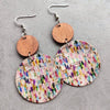 Round Shape Wooden Dangle Earrings Style C One Size Earrings - Tophatter Daily Deals