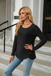 Round Neck Long Sleeve T-Shirt Women's T-Shirts - Tophatter Daily Deals