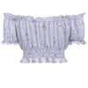 Cropped Off-Shoulder Frill Trim Smocked Blouse - Uncle Tophatter Offers Only The Best Deals And Didcounts