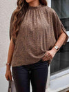 Round Neck Slit Sleeve Blouse Taupe Blouses - Tophatter Daily Deals