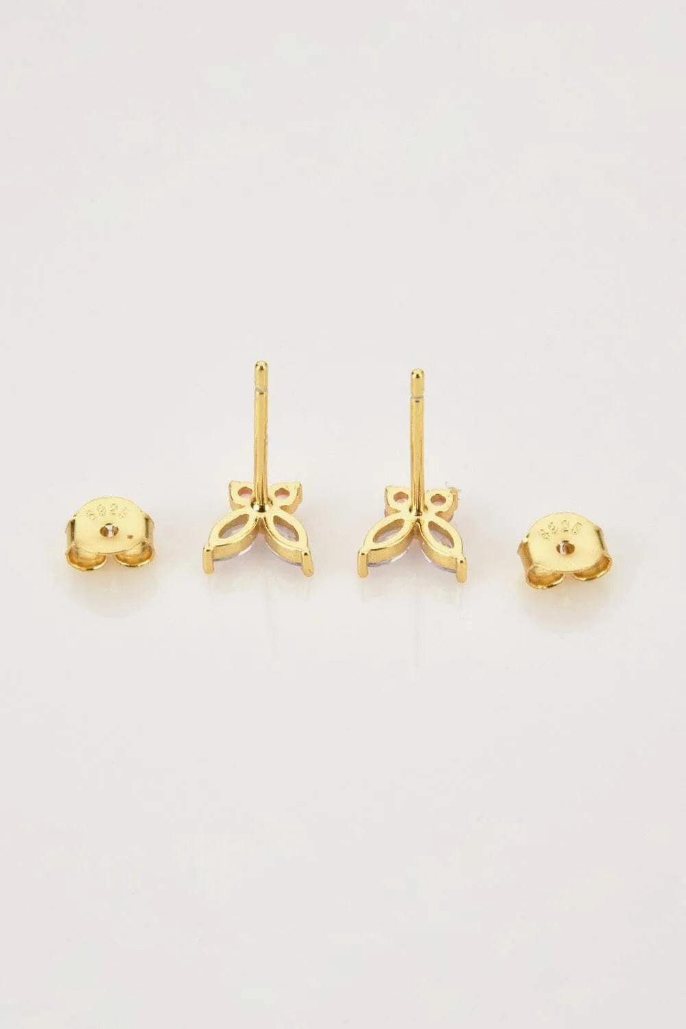 Inlaid Zircon Butterfly-Shaped Stud Earrings Earrings - Tophatter Daily Deals