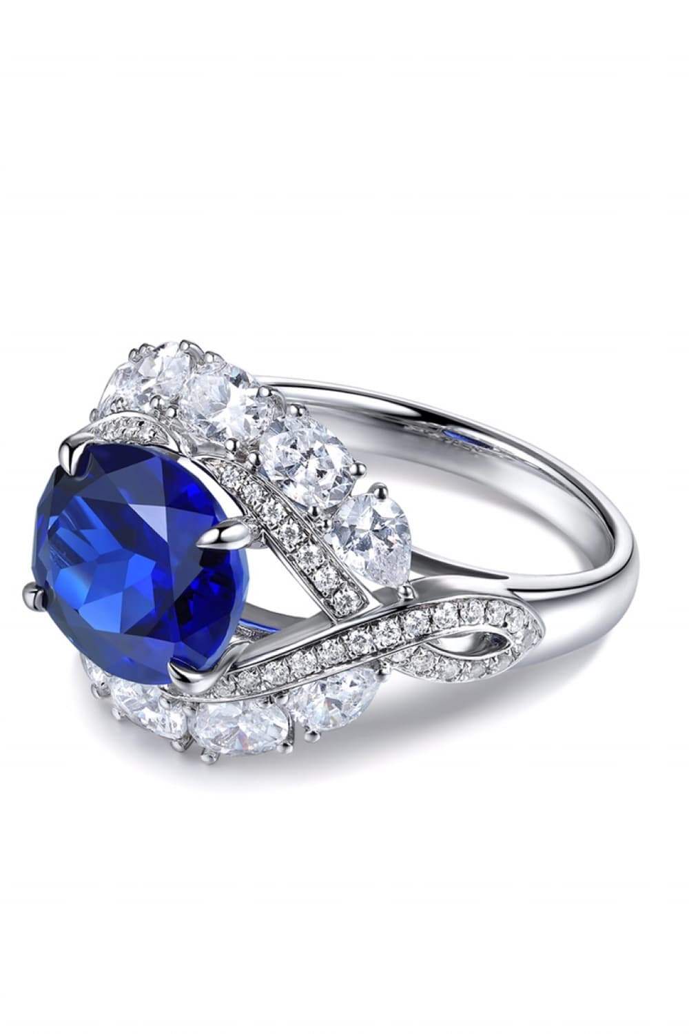 5 Carat Lab-Grown Sapphire Platinum-Plated Ring Rings - Tophatter Daily Deals