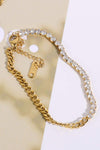 Inlaid Zircon Stainless Steel Bracelet Gold One Size Bracelets - Tophatter Daily Deals