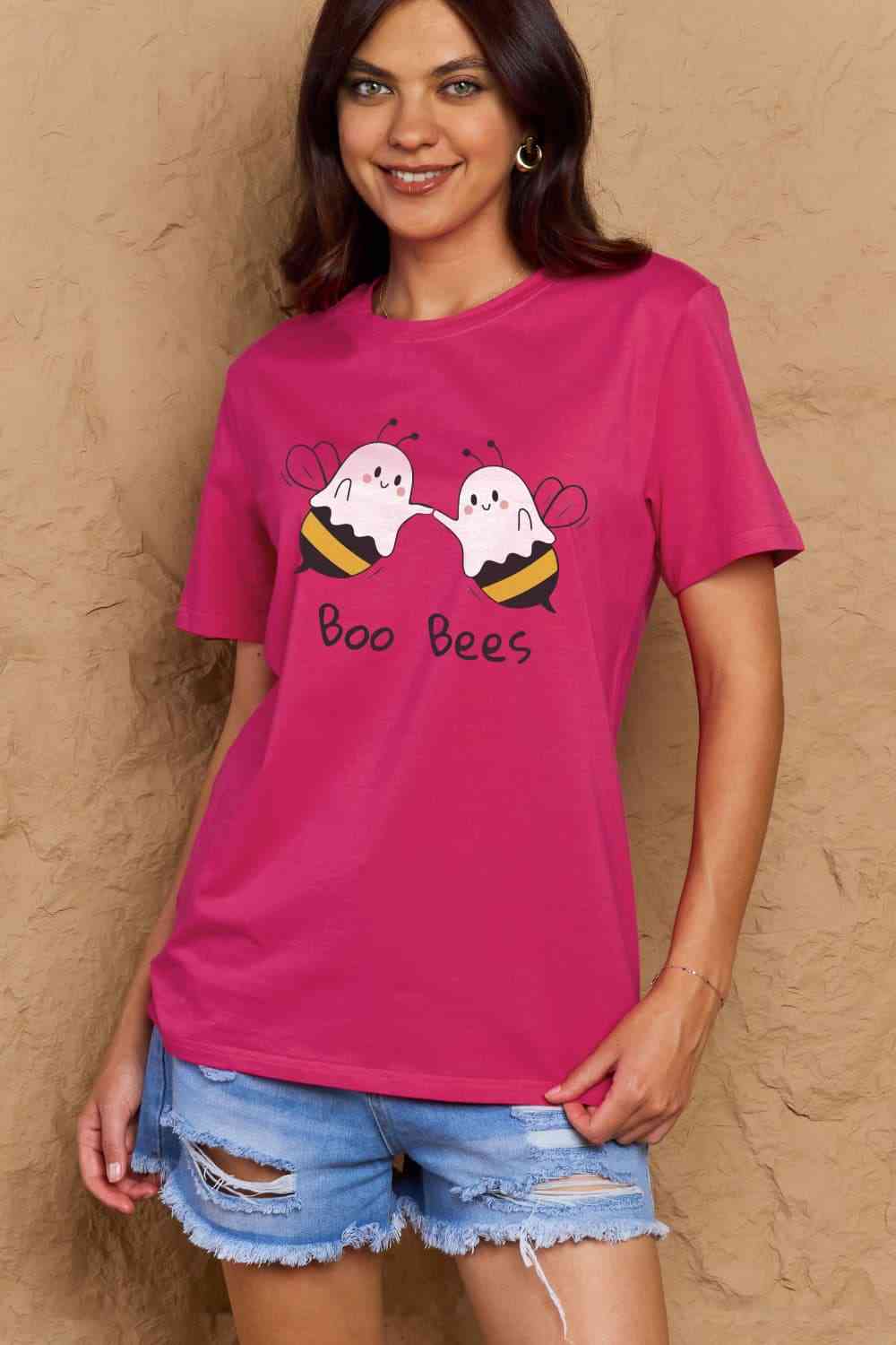 Simply Love Full Size BOO BEES Graphic Cotton T-Shirt Women's T-Shirts - Tophatter Daily Deals