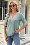 V-Neck Half Sleeve T-Shirt Gum Leaf Women's T-Shirts - Tophatter Daily Deals