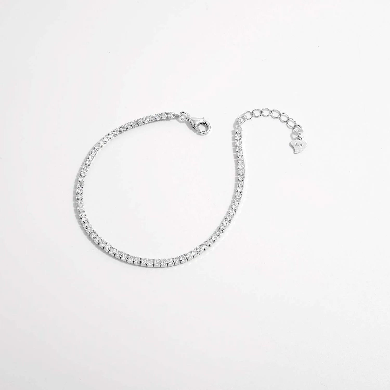 925 Sterling Silver Inlaid Zircon Bracelet Bracelets - Tophatter Daily Deals