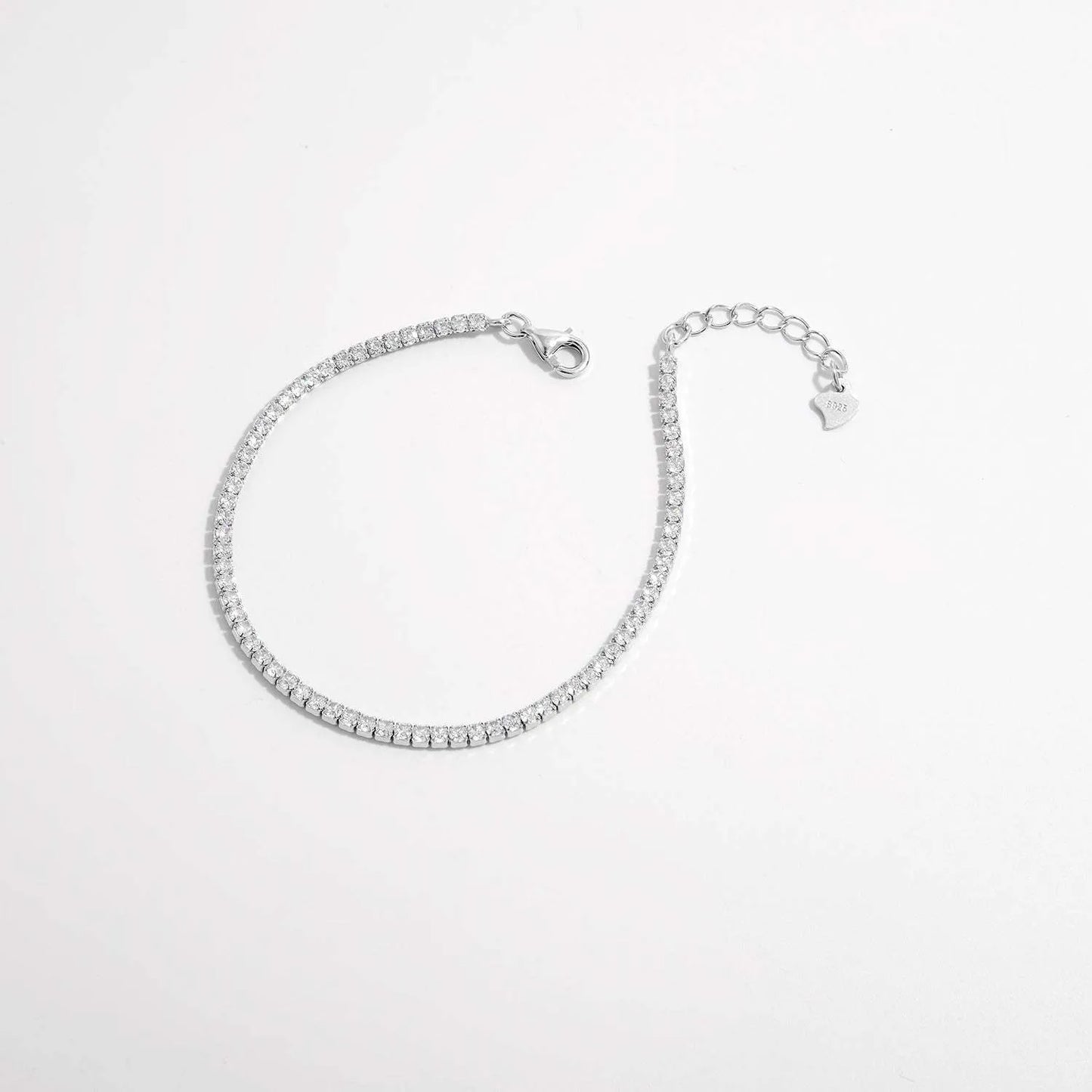 925 Sterling Silver Inlaid Zircon Bracelet Bracelets - Tophatter Daily Deals