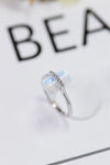 Natural Moonstone Platinum-Plated Ring - Tophatter Deals