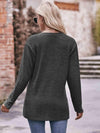 Double Take Buttoned Notched Neck Long Sleeve Top Blouses - Tophatter Daily Deals