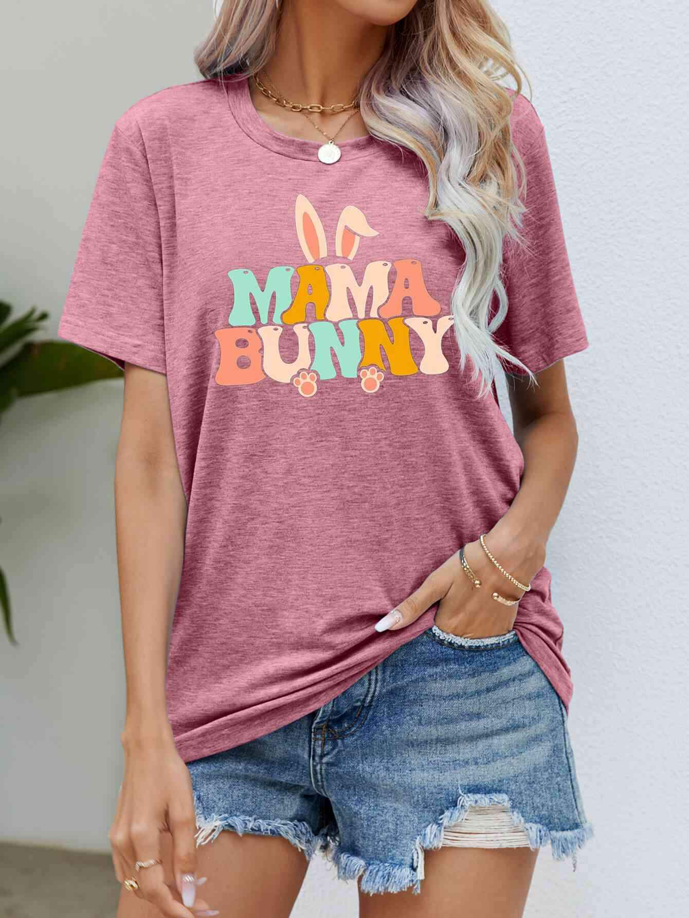 Easter MAMA BUNNY Tee Shirt Rouge Pink Women's T-Shirts - Tophatter Daily Deals