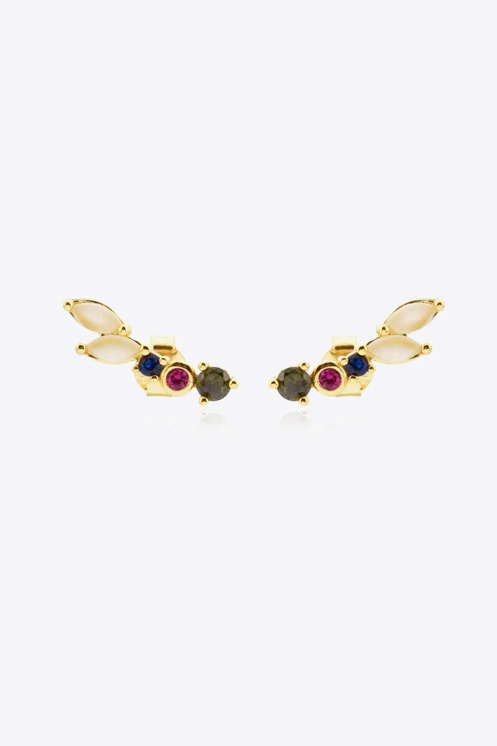 Zircon 925 Sterling Silver Earrings Gold One Size Earrings - Tophatter Daily Deals
