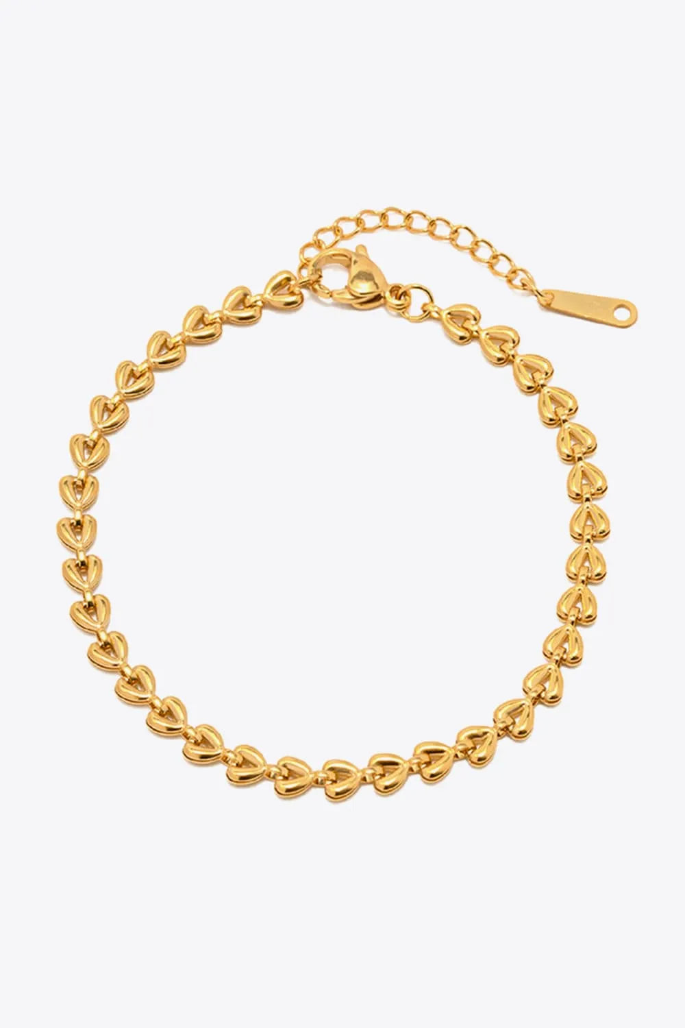 Heart Chain Lobster Clasp Bracelet Gold One Size Bracelets - Tophatter Daily Deals