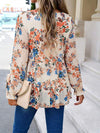 Printed Flounce Sleeve Tiered Blouse Blouses - Tophatter Daily Deals