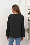 Swiss Dot Balloon Sleeve Blouse Women's T-Shirts - Tophatter Daily Deals