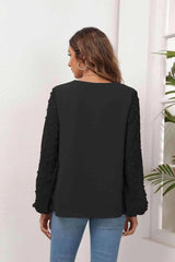 Swiss Dot Balloon Sleeve Blouse Women's T-Shirts - Tophatter Daily Deals