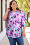 Plus Size Leopard Exposed Seam Tee Shirt Heliotrope Purple Women's T-Shirts - Tophatter Daily Deals
