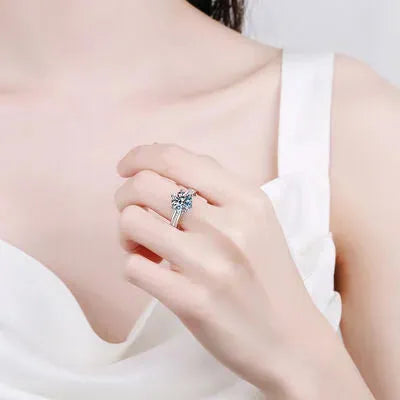 3 Carat Moissanite 925 Sterling Silver Ring Moissanite - Tophatter Daily Deals