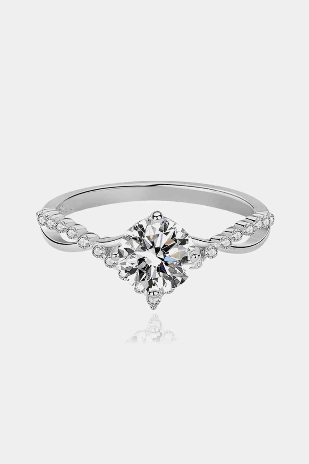 1 Carat Moissanite 925 Sterling Silver Ring Moissanite - Tophatter Daily Deals