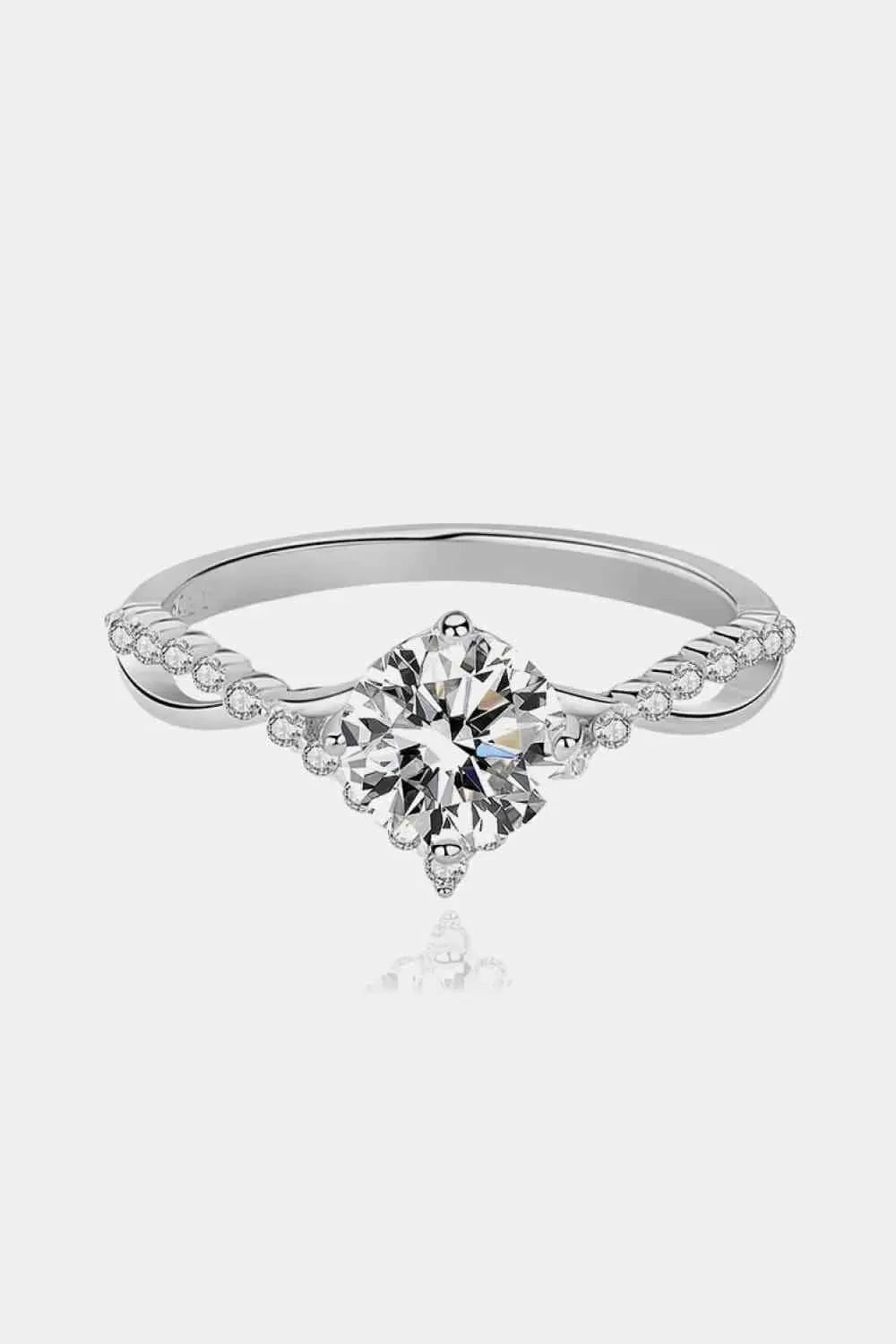 1 Carat Moissanite 925 Sterling Silver Ring Moissanite - Tophatter Daily Deals