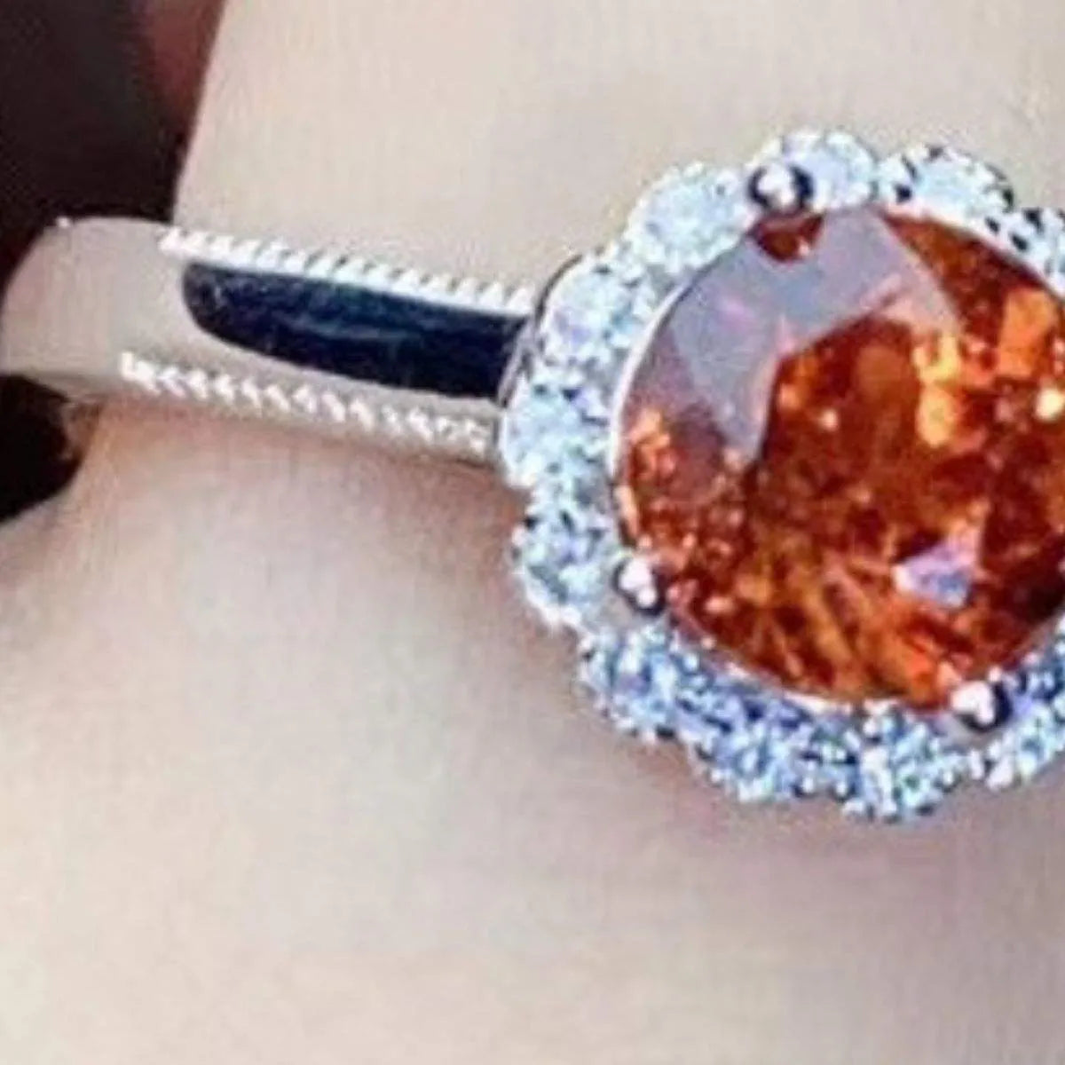 Platinum-Plated Artificial Gemstone Ring Rings - Tophatter Daily Deals
