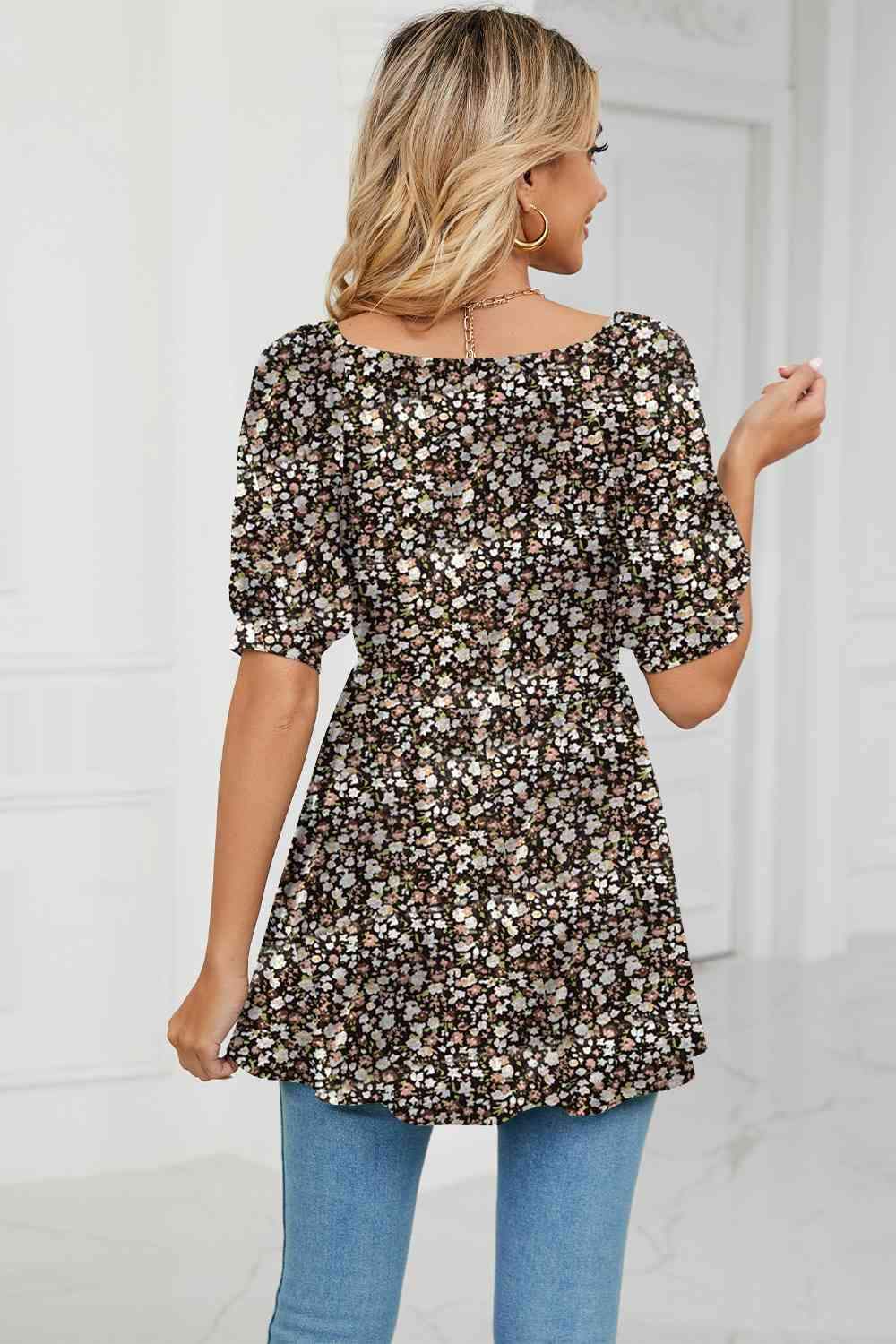 V-Neck Babydoll Blouse Blouses - Tophatter Daily Deals