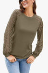 Long Raglan Sleeve Round Neck Tee Women's T-Shirts - Tophatter Daily Deals