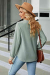 V-Neck Long Sleeve Blouse Blouses - Tophatter Daily Deals