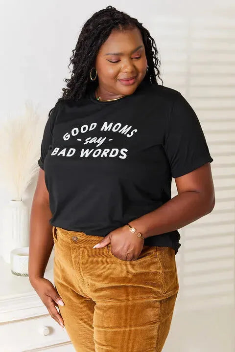 Simply Love GOOD MOMS SAY BAD WORDS Graphic Tee Women's T-Shirts - Tophatter Daily Deals