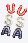 USA Beaded Zircon Decor Earrings Earrings - Tophatter Daily Deals