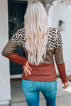 Leopard Print Lace-Up Spliced Lace Top Blouses - Tophatter Daily Deals