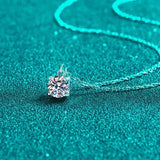 1 Carat Moissanite 925 Sterling Silver Necklace Moissanite - Tophatter Daily Deals