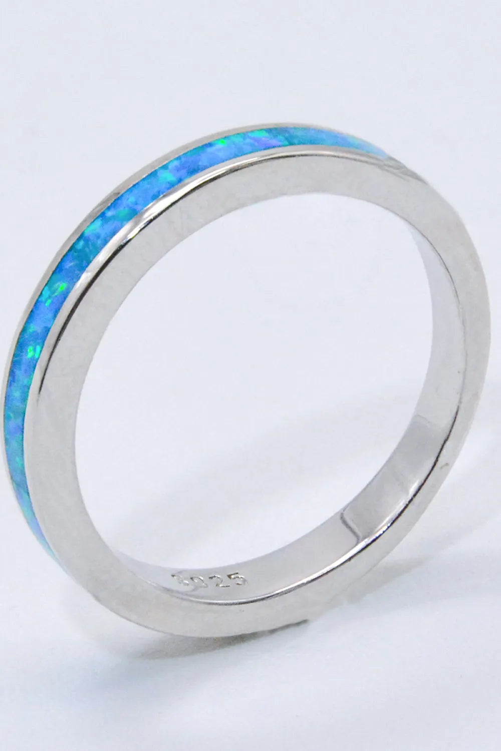 925 Sterling Silver Opal Ring in Sky Blue Opal - Tophatter Daily Deals