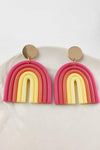 Rainbow Shape Dangle Earrings Deep Rose One Size Earrings - Tophatter Daily Deals